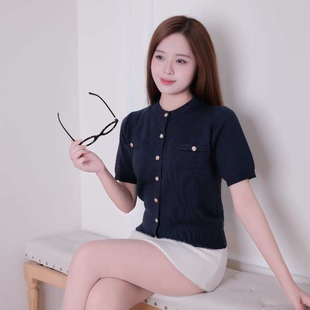 (BST Thu Đông) Ao Len Cộc Dệt Kim Siêu Sang Style Tiểu Thư, Áo Len Cao Cấp Phối Màu Hồng Pastel HT25