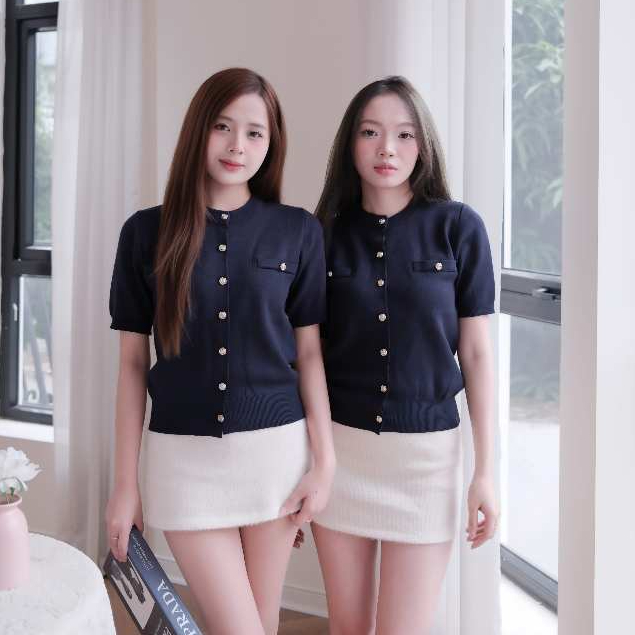 (BST Thu Đông) Ao Len Cộc Dệt Kim Siêu Sang Style Tiểu Thư, Áo Len Cao Cấp Phối Màu Hồng Pastel HT25