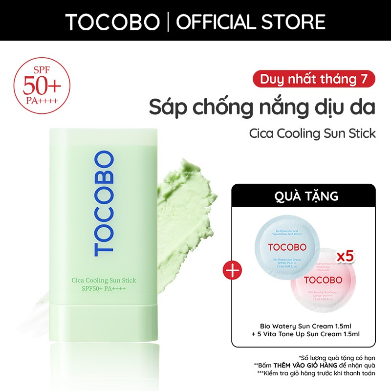 Sáp chống nắng dịu da Tocobo Cica Cooling Sun Stick SPF50+ PA++++ 18g