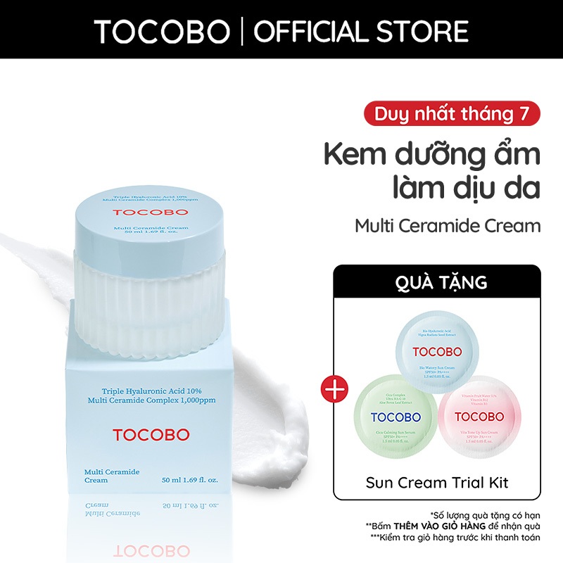 Kem dưỡng dưỡng ẩm làm dịu da Tocobo Multi Ceramide Cream 50ml