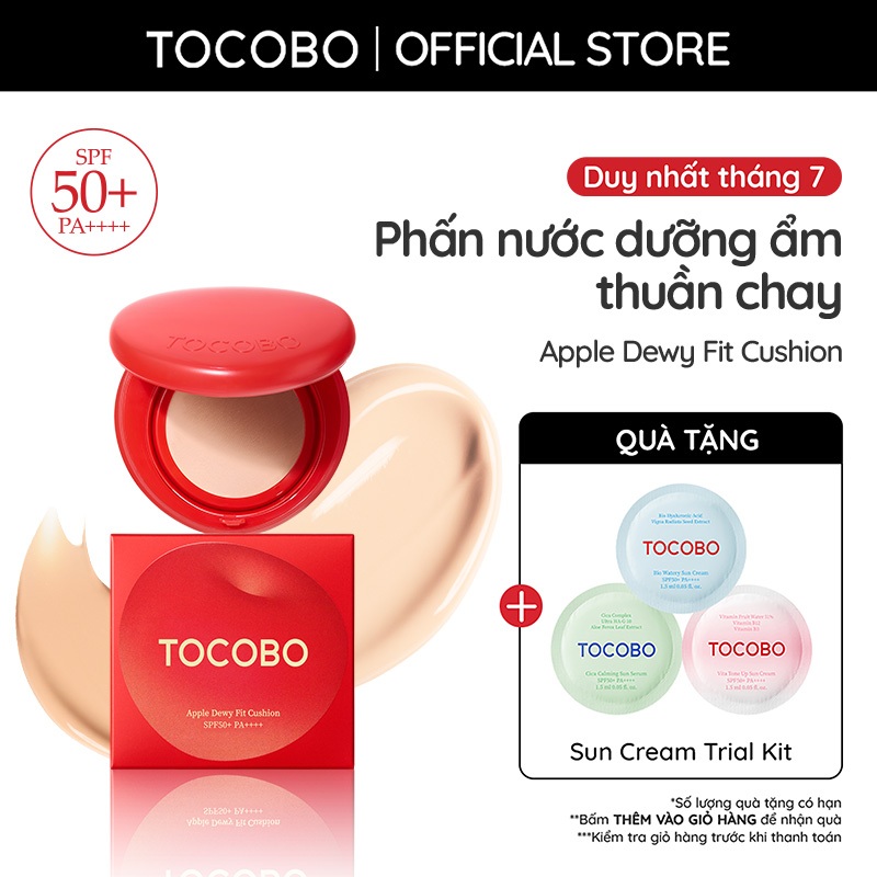 Phấn nước dưỡng ẩm thuần chay Tocobo Apple Dewy Fit Cushion SPF 50+ PA++++ 15g