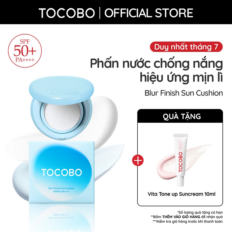 Phấn nước chống nắng hiệu ứng mịn lì Tocobo Blur Finish Sun Cushion SPF50+ PA++++13g