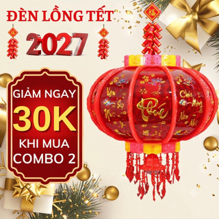 Đèn lồng xoay 360 độ trang trí tết 2026 mẫu mới nhất, lồng đèn điện kèm đèn led nhấp nháy cực đẹp
