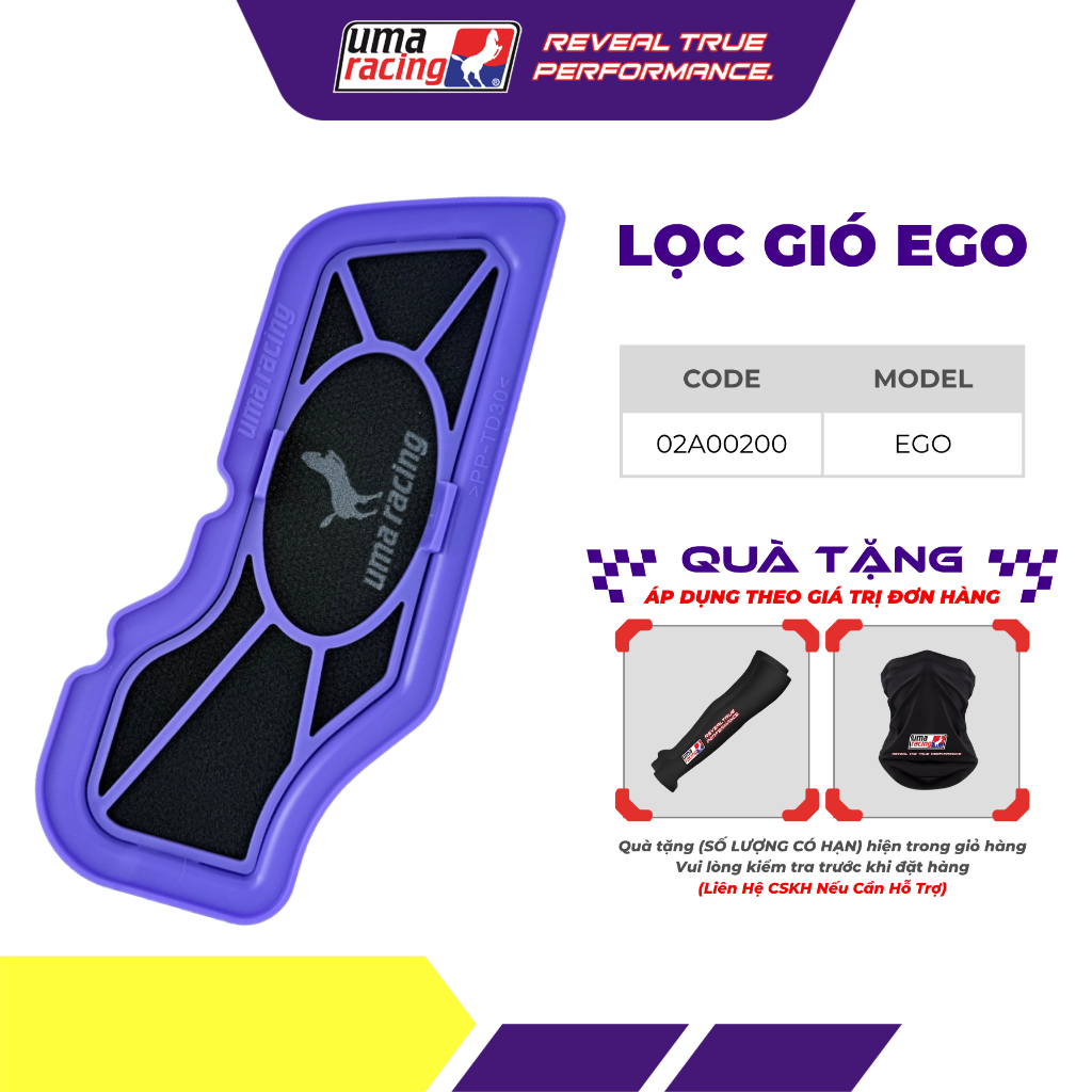 Lọc Gió Xe Máy UMA Racing Cho Yamaha Mio / Ego / Nouvo 115 / Fino – Hỗ Trợ Khí Nạp, Vận Hành Mượt Mà