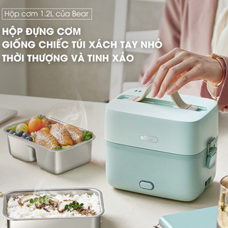 Hộp cơm cắm điện 1.2L Bear RSB-H126PT, 270W, Nấu, Hâm Nóng Cơm, Thức Ăn, Khay đựng inox, BH 18 Tháng