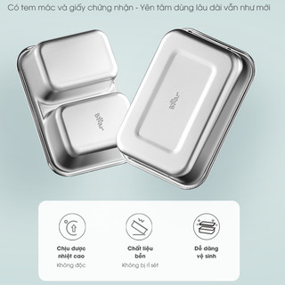 Hộp cơm cắm điện 1.2L Bear RSB-H126PT, 270W, Nấu, Hâm Nóng Cơm, Thức Ăn, Khay đựng inox, BH 18 Tháng