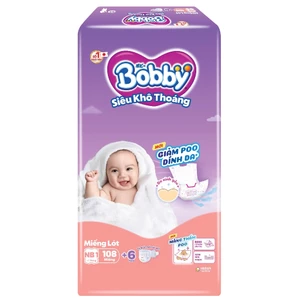 MIẾNG LÓT SƠ SINH BOBBY NEWBORN 1 (<1 THÁNG TUỔI) - GÓI ĐẠI 108 MIẾNG