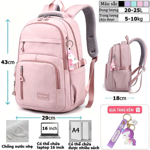 Ba lô học sinh unisex chống nước,chống bẩn,bền và dung tích lớn,ba lô cho laptop,tặng móc khóa.b8705