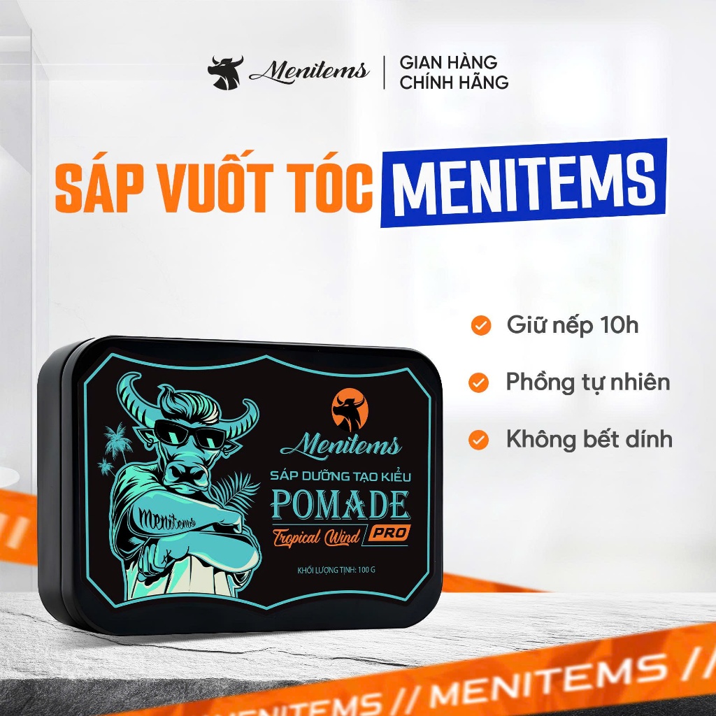 Sáp vuốt tóc Menitems, sáp tóc giữ nếp, tạo kiểu tự nhiên lên đến 10H ...