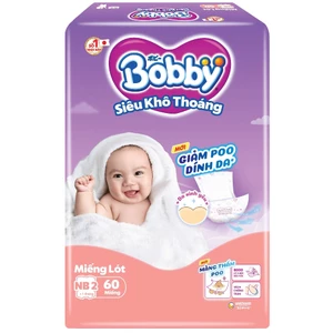 MIẾNG LÓT SƠ SINH BOBBY NEWBORN 2 (60 MIẾNG) - CHO BÉ TRÊN 1 THÁNG TUỔI