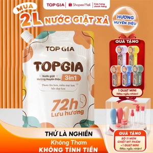 Nước Giặt Xả TopGia 3in1 Hương Huyền Diệu & Hoa Nắng, Lưu Hương 72H,Túi 2L,1L