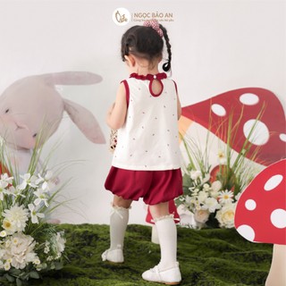 NBAN (6M-6Y) Bộ quần áo ngắn bé gái Thỏ Mơ, bộ ngắn mùa hè mềm mát dễ mặc cho bé-THOMO8.25
