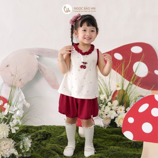 NBAN (6M-6Y) Bộ quần áo ngắn bé gái Thỏ Mơ, bộ ngắn mùa hè mềm mát dễ mặc cho bé-THOMO8.25