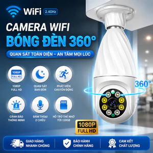 Camera giám sát bóng đèn wifi không cần lắp đặt 1080P cảnh báo thông minh nhà ở cửa hàng
