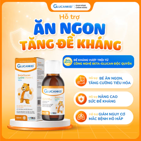 Siro Glucankid ăn ngon hỗ trợ tăng đề kháng, giảm nguy cơ mắc bệnh hô hấp cho bé