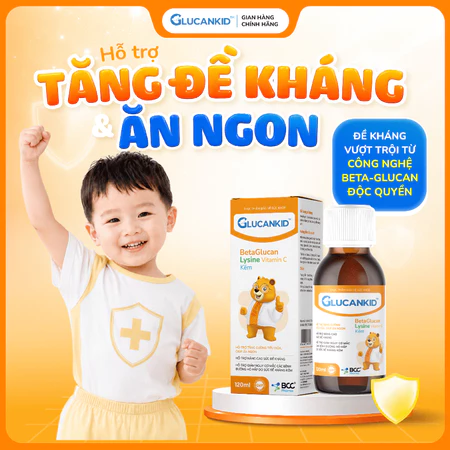 Siro Glucankid tăng đề kháng, hỗ trợ ăn ngon, giảm nguy cơ mắc bệnh hô hấp cho trẻ - TPBVSK BCC PHARMA