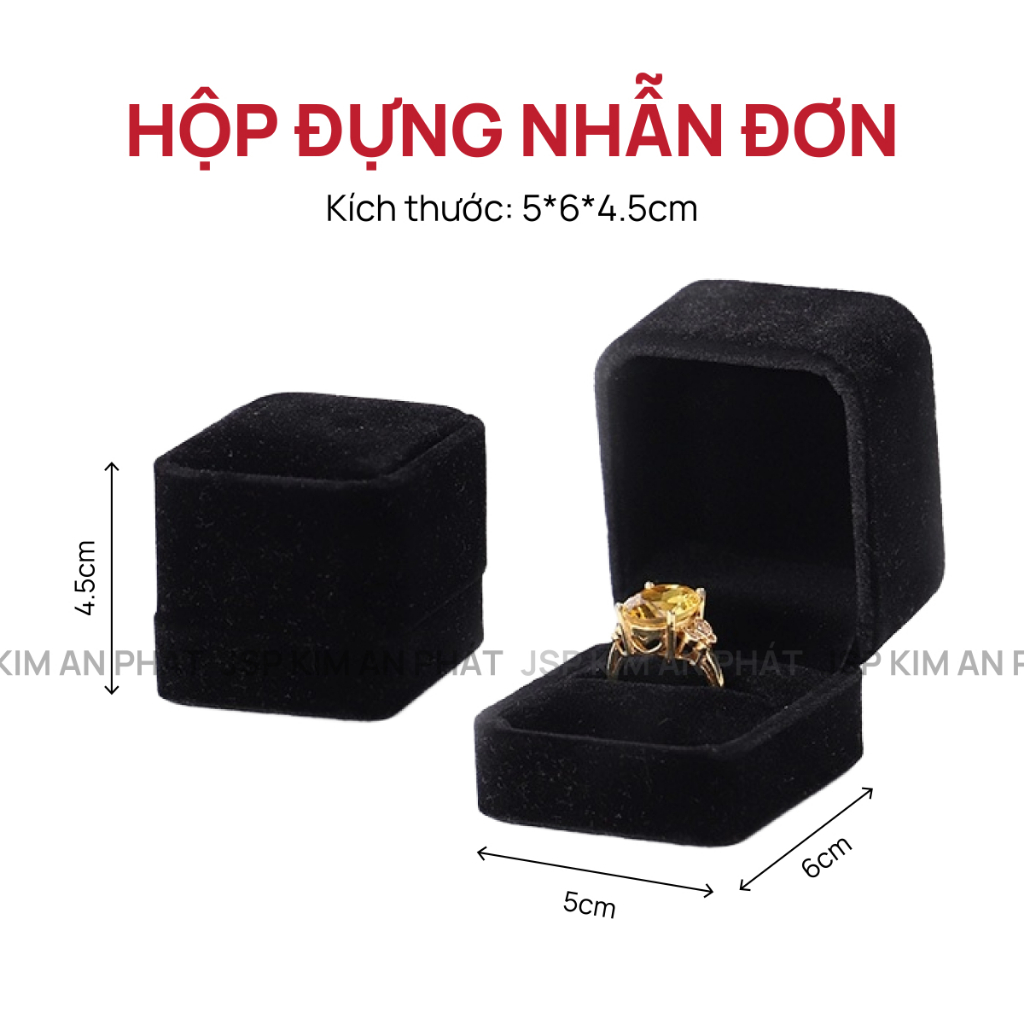 Hộp đựng nhẫn nỉ nhung JSP cao cấp nhận in Logo hộp dây chuyền vòng tay bông tai hộp nhẫn cầu hôn
