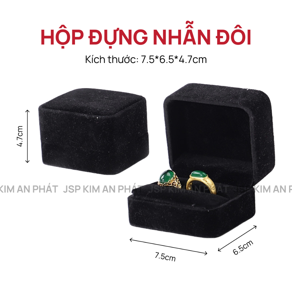 Hộp đựng nhẫn nỉ nhung JSP cao cấp nhận in Logo hộp dây chuyền vòng tay bông tai hộp nhẫn cầu hôn