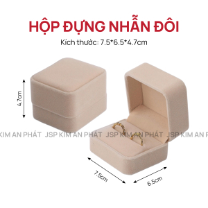 Hộp nhẫn đôi nỉ nhung cao cấp JSP nhận in LOGO hộp đựng nhẫn đôi hộp nhẫn cưới