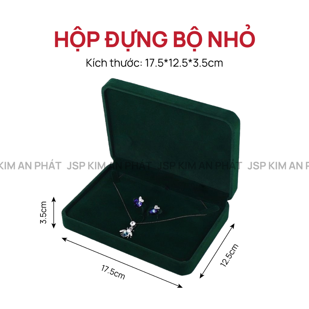 Hộp đựng trang sức Bộ Trung nỉ nhung nhận in Logo hộp đựng nhẫn dây chuyên lăc tay hộp đựng nữ trang