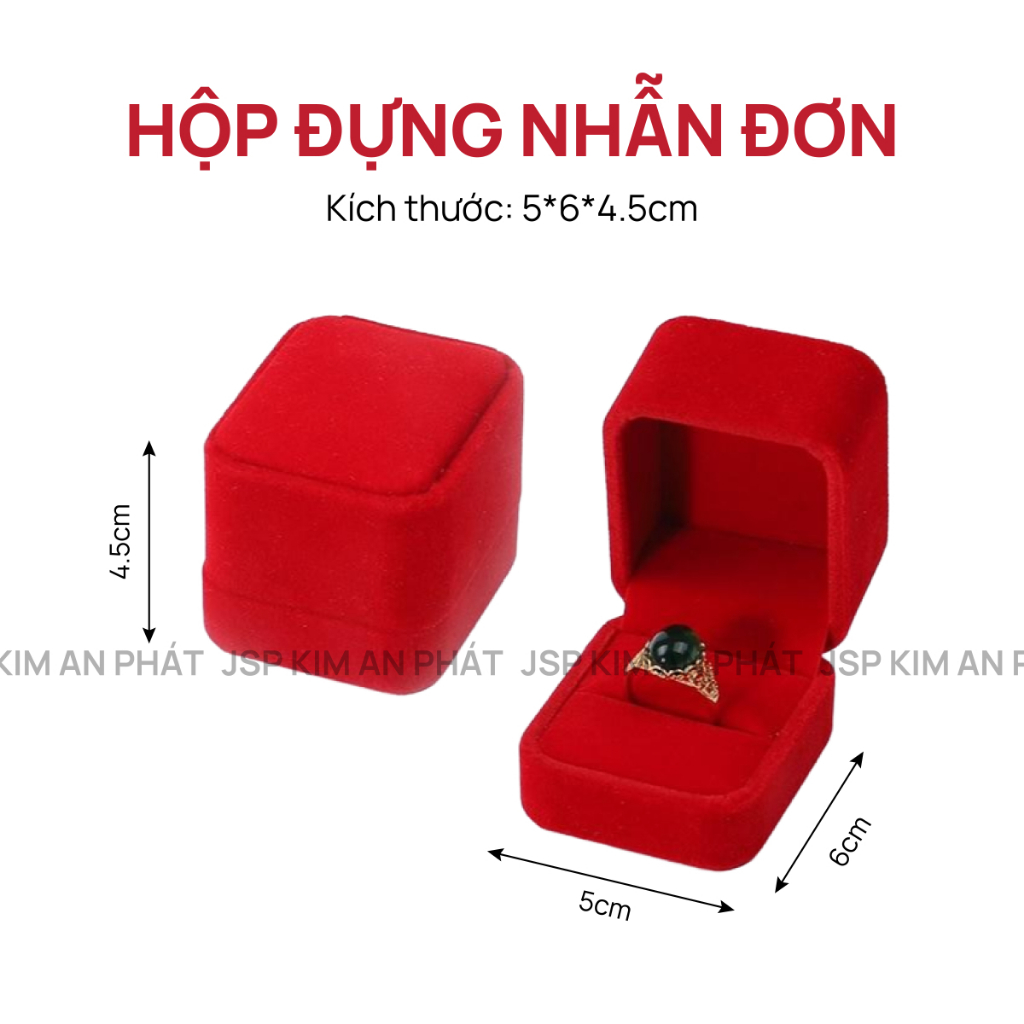 Hộp nhẫn nhung JSP hộp trang sức nhận in Logo hộp đựng nhẫn dây chuyên lăc tay hộp đựng vàng cưới