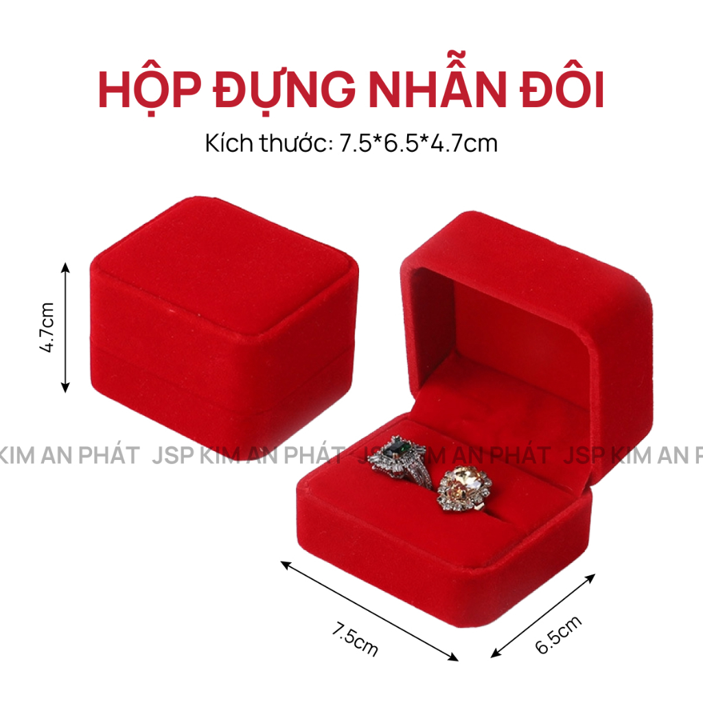 Hộp nhẫn nhung JSP hộp trang sức nhận in Logo hộp đựng nhẫn dây chuyên lăc tay hộp đựng vàng cưới