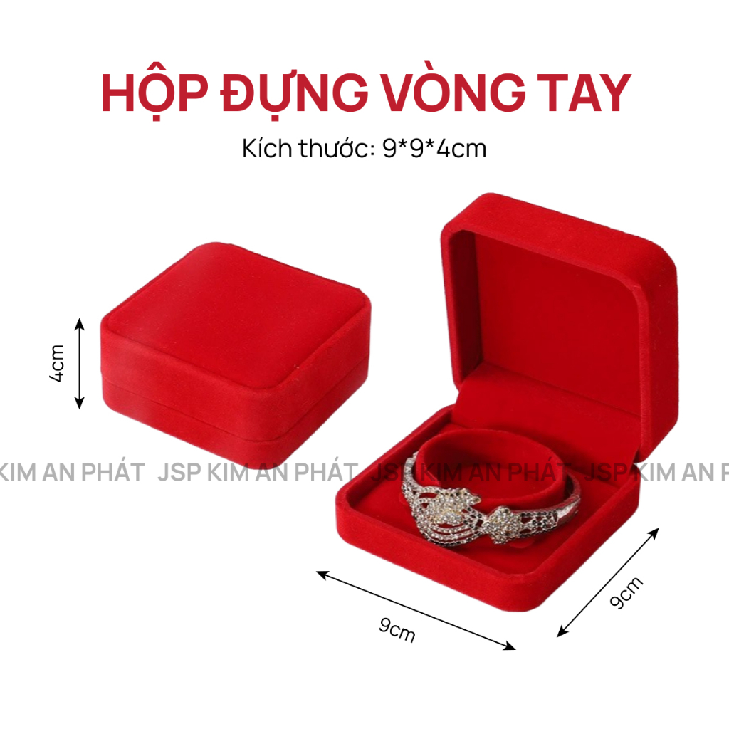 Hộp đựng vòng tay JSP nỉ nhung nhận in Logo hộp vòng tay nhiều màu hộp đựng lắc tay