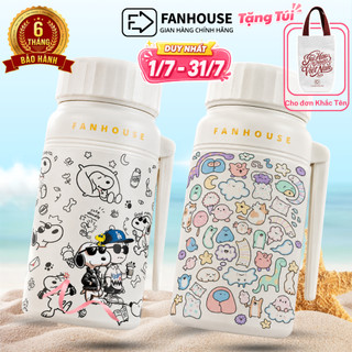 Bình nước giữ nhiệt Boony 1000ml inox 316 cao cấp Fan House bình giữ nhiệt 24h, tặng lõi lọc trà