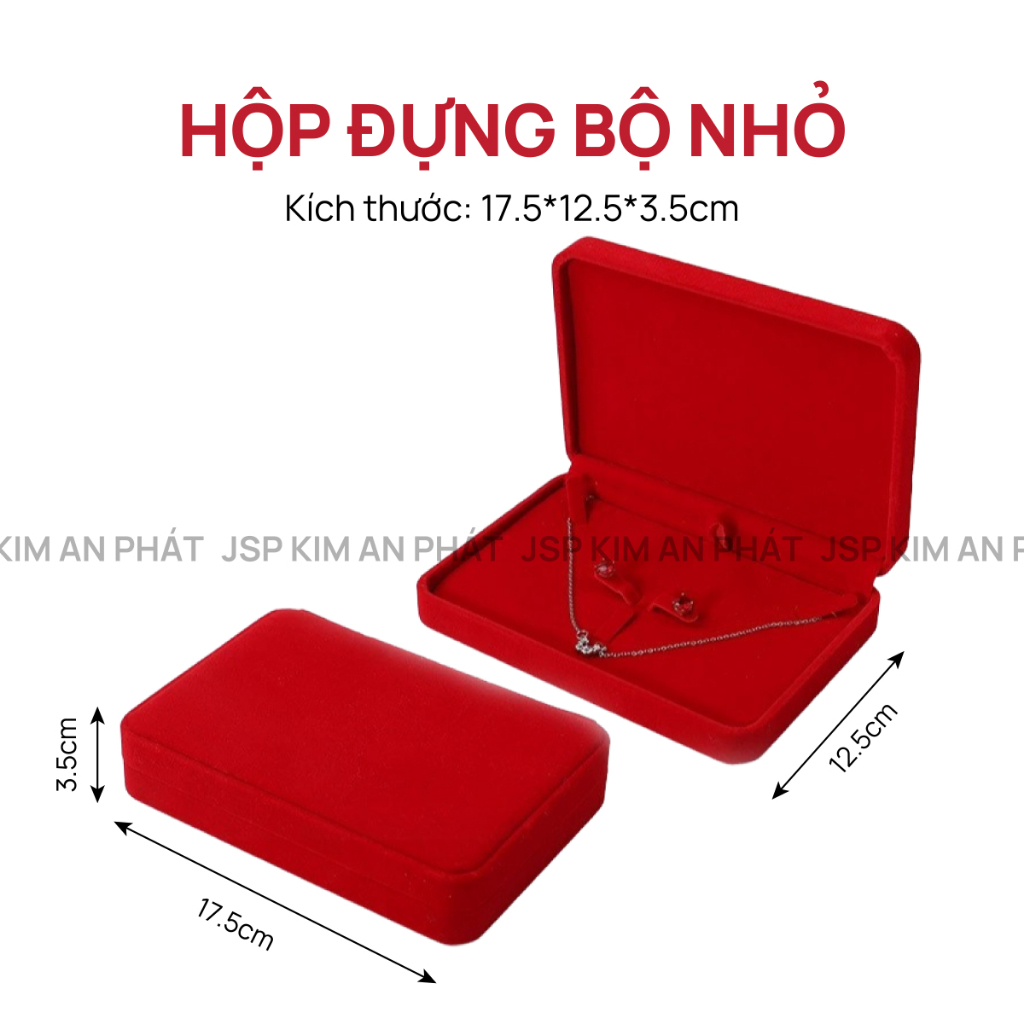 Hộp đựng trang sức Bộ Trung nỉ nhung nhận in Logo hộp đựng nhẫn dây chuyên lăc tay hộp đựng nữ trang