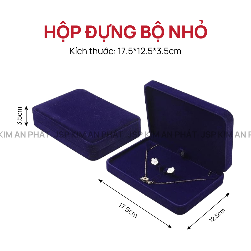Hộp đựng trang sức Bộ Trung nỉ nhung nhận in Logo hộp đựng nhẫn dây chuyên lăc tay hộp đựng nữ trang