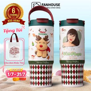 Ly nước giữ nhiệt Lucky inox 316 tráng sứ cao cấp 700ml Fan House bình nước giữ nhiệt 18h