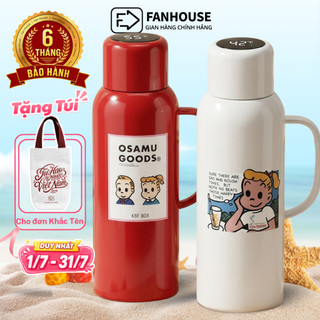 Bình giữ nhiệt Osamu 820ml inox 316 miễn phí khắc tên Fan House bình đựng nước giữ nhiệt 24h màn led