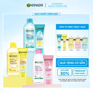 Bộ đôi Sữa rửa mặt & Nước tẩy trang sạch thoáng Garnier LowpH làm sạch sâu cho mọi loại da 400x100ml