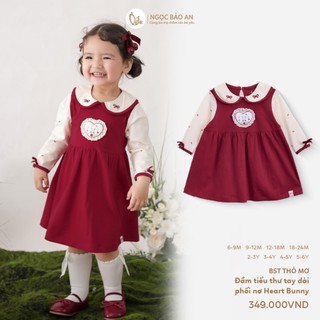NBAN (6M-6Y) Đầm thời trang bé gái Thỏ Mơ, đầm tay dài dễ thương cho bé mặc đi chơi-THOMO8.25