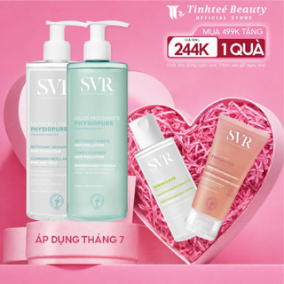 COMBO Gel rửa mặt và tẩy trang dành cho da nhạy cảm SVR Physiopure 400mlx2