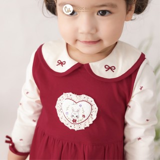 NBAN (6M-6Y) Đầm thời trang bé gái Thỏ Mơ, đầm tay dài dễ thương cho bé mặc đi chơi-THOMO8.25