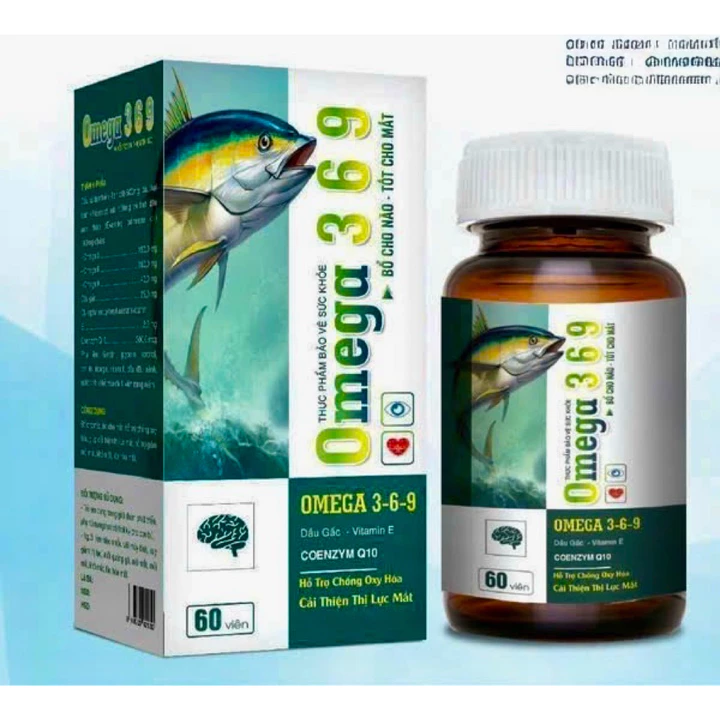 Viên sáng mắt OMEGA 3 6 9 Dầu gấc Q10 - dầu cá + dầu hạt lanh chứa Omega 369 - hộp 60 viên