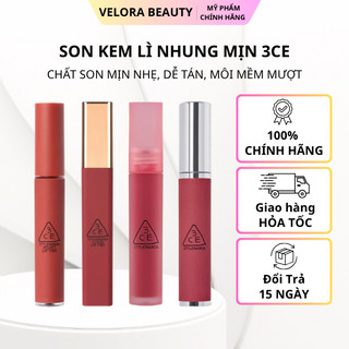 Son kem lì 3CE Velvet Lip Tint chính hãng bền màu mịn lì lâu trôi nhiều màu