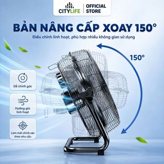 Quạt sàn công nghiệp YUENIU 16 công suất mạnh mẽ 130W, Quạt chân quỳ CAO CẤP 4 tốc độ gió, hoạt động êm ái- BH 12 Tháng