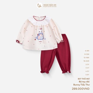 NBAN (6M-6Y) Bộ quần áo tay dài bé gái Thỏ Mơ, thời trang bé gái đáng yêu mặc nhà, đi chơi-THOMO8.25