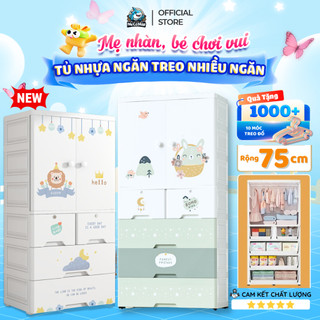 [Tặng móc treo] Tủ Nhựa Cho Bé PAKEY Có Ngăn Treo, Tủ Quần Áo Trẻ Em Nhiều Tầng Có Bánh Xe Tiện Lợi, Mới Nhất 2026