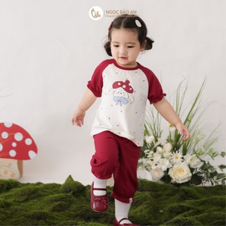 NBAN (6M-6Y) Bộ đồ lửng bé gái Thỏ Mơ, Set áo quần cotton mềm mát cho bé đi học đi chơi-THOMO8.25