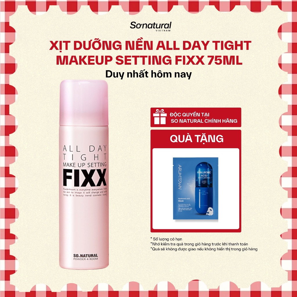 [35ml/75ml/120ml] Xịt Khóa Makeup Toàn Diện, Hiệu Ứng Căng Bóng, Lớp Nền Mịn Lì Trên Da All Day Setting Fixx So Natural