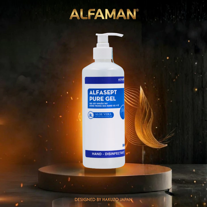 Combo 5 Chai Dung Dịch Rửa Tay Khô Alfasept Pure Gel Dạng Gel Cho Da Nhạy Cảm,Giúp Diệt Khuẩn 500ml