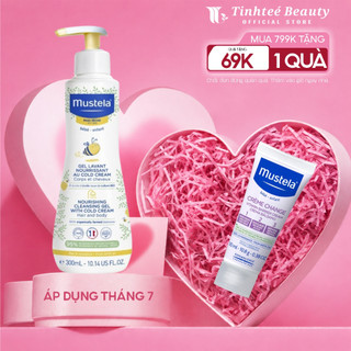 Gel Tắm Gội Cho Trẻ Sơ Sinh & Em Bé Da Khô Nourishing Cleansing Gel with Cold Cream Mustela 300ml