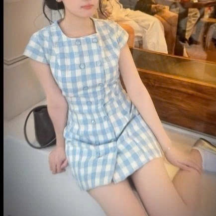 Váy Kẻ Caro Nữ Cúc Bọc Dáng Suông hè– Đầm Caro Hàn Quốc Ulzzang Mặc Đi Học Đi Chơi CHẤT MÁT hot 2026