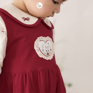 NBAN (6M-6Y) Đầm thời trang bé gái Thỏ Mơ, đầm tay dài dễ thương cho bé mặc đi chơi-THOMO8.25