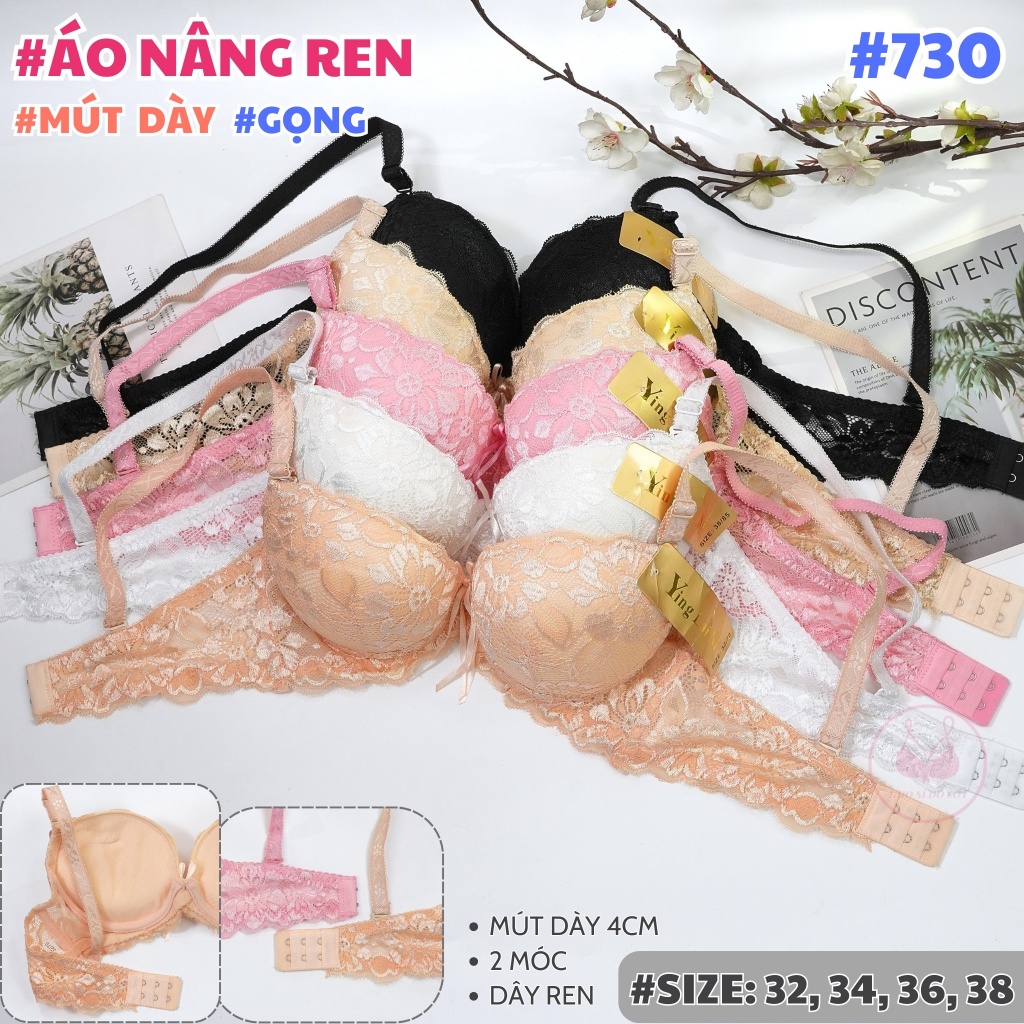 Áo ngực áo lót Nâng ngực, Đệm siêu dày siêu đẩy, Dây lưng ren mềm mại quyến rũ