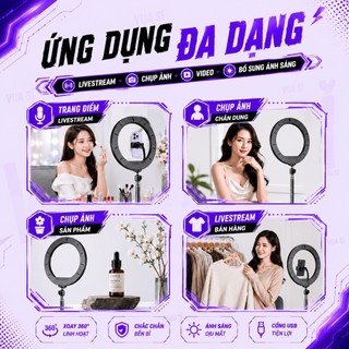 ĐÈN LED VUASI SIÊU SÁNG ,ĐÈN LIVESTREAM,SIZE 26CM VÀ 33CM KÈM CHÂN 2M1 CAO CẤP