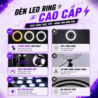 ĐÈN LED VUASI SIÊU SÁNG ,ĐÈN LIVESTREAM,SIZE 26CM VÀ 33CM KÈM CHÂN 2M1 CAO CẤP